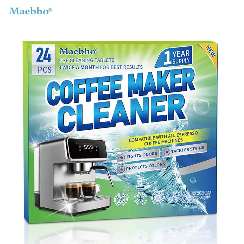 Effervescent Coffee Machine Descaler & Cleaner Tablets – Removes Limescale, Filter Grime, and Coffee Stains – All-in-One Maintenance & Care for Coffee Makers